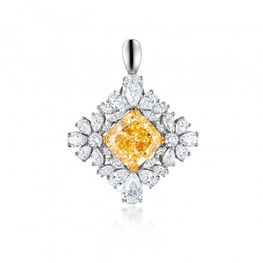 YELLOW DIAMOND AND DIAMOND RING